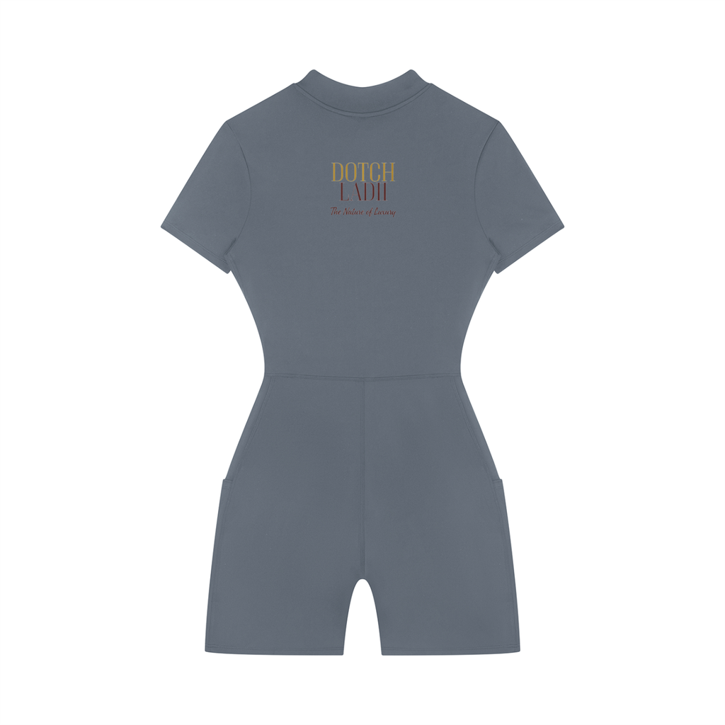 Women's Quarter-Zip Short Sleeve Romper