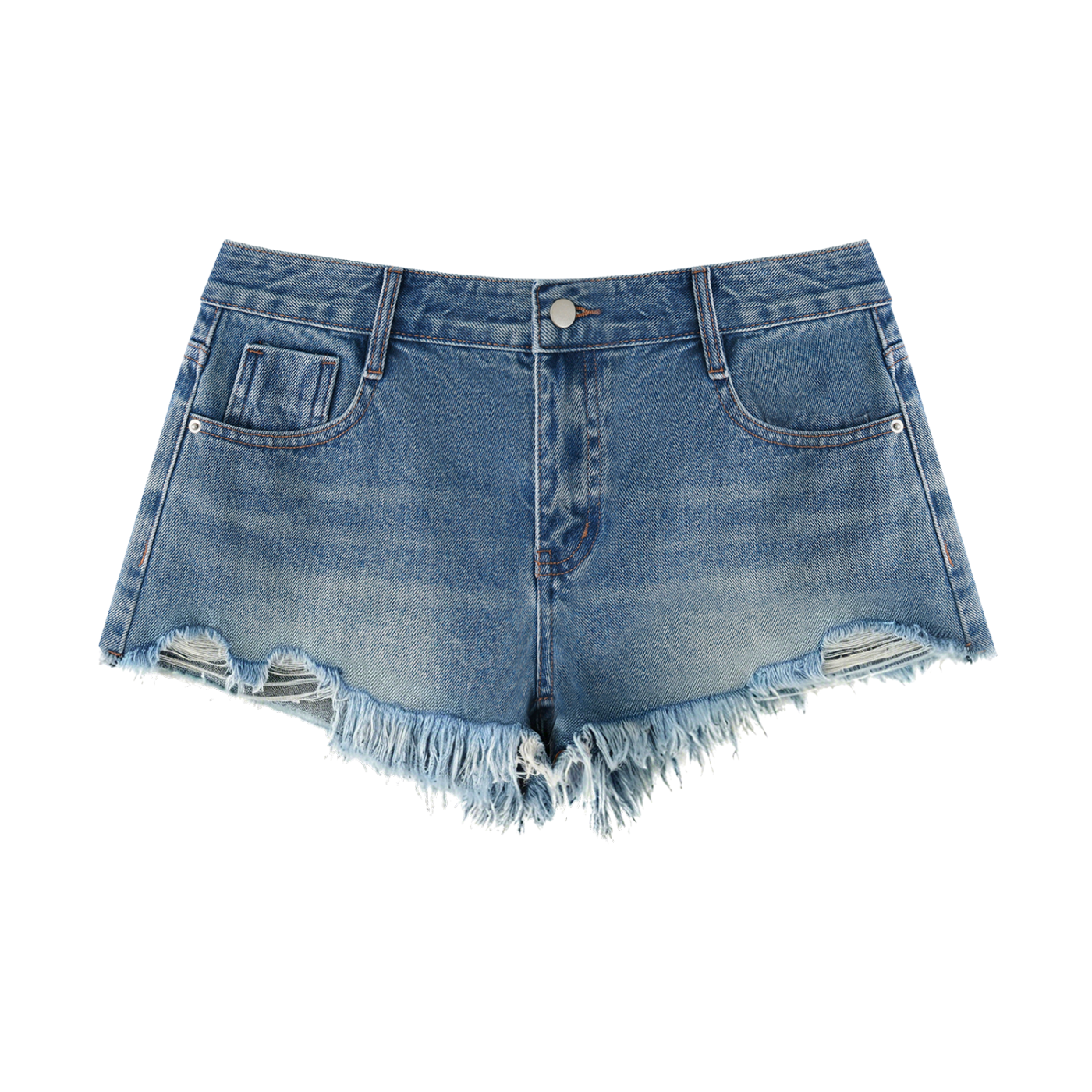 DOTCH Vintage Wash Raw Hem Denim Shorts