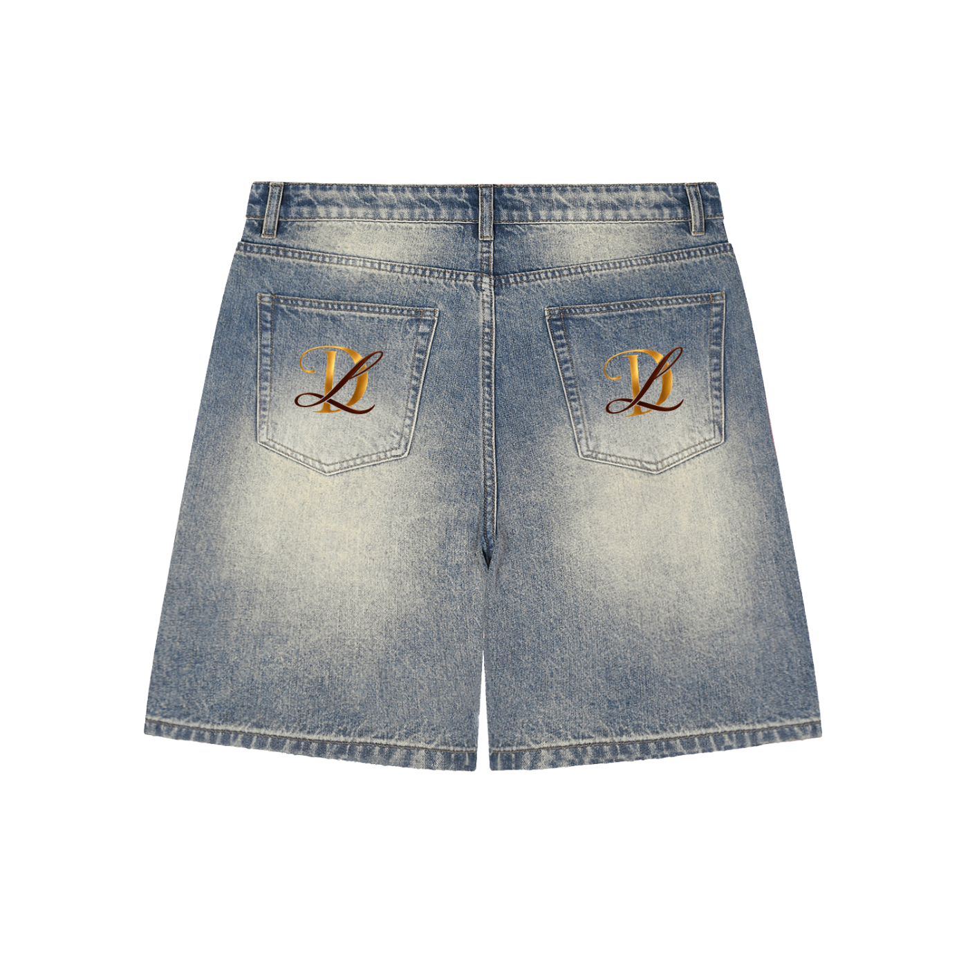 Faded Distressed Baggy Denim Shorts
