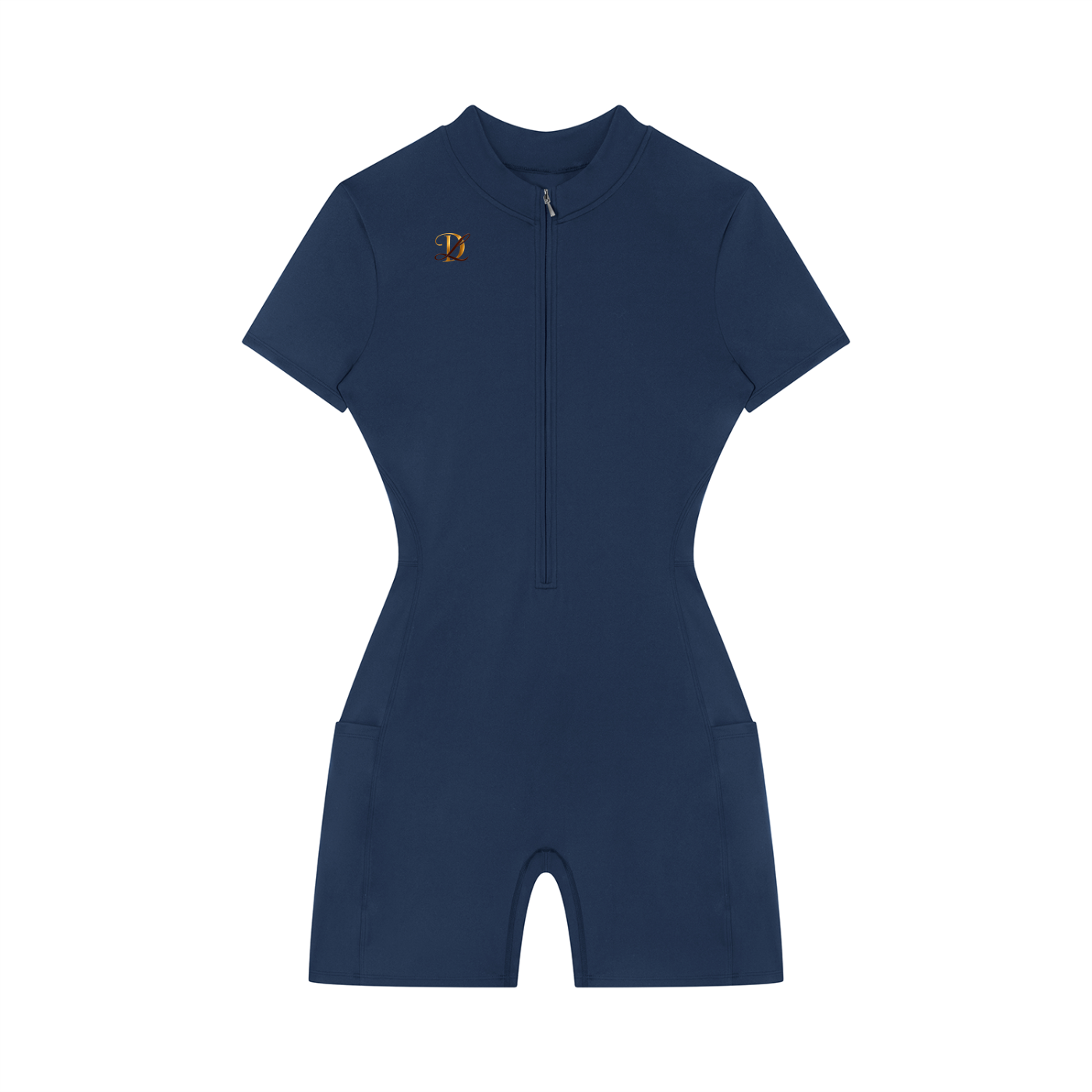 Women's Quarter-Zip Short Sleeve Romper