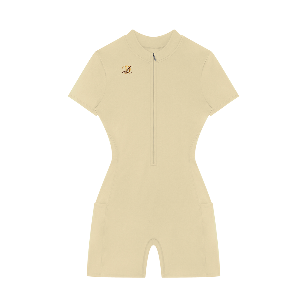 Women's Quarter-Zip Short Sleeve Romper