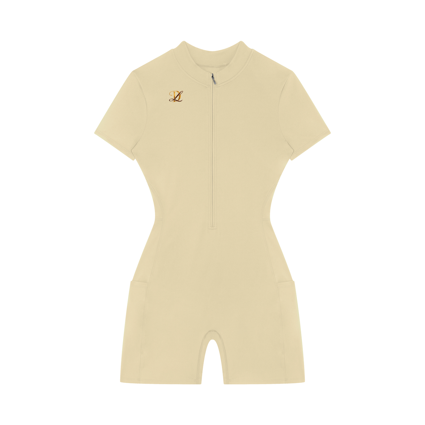 Women's Quarter-Zip Short Sleeve Romper