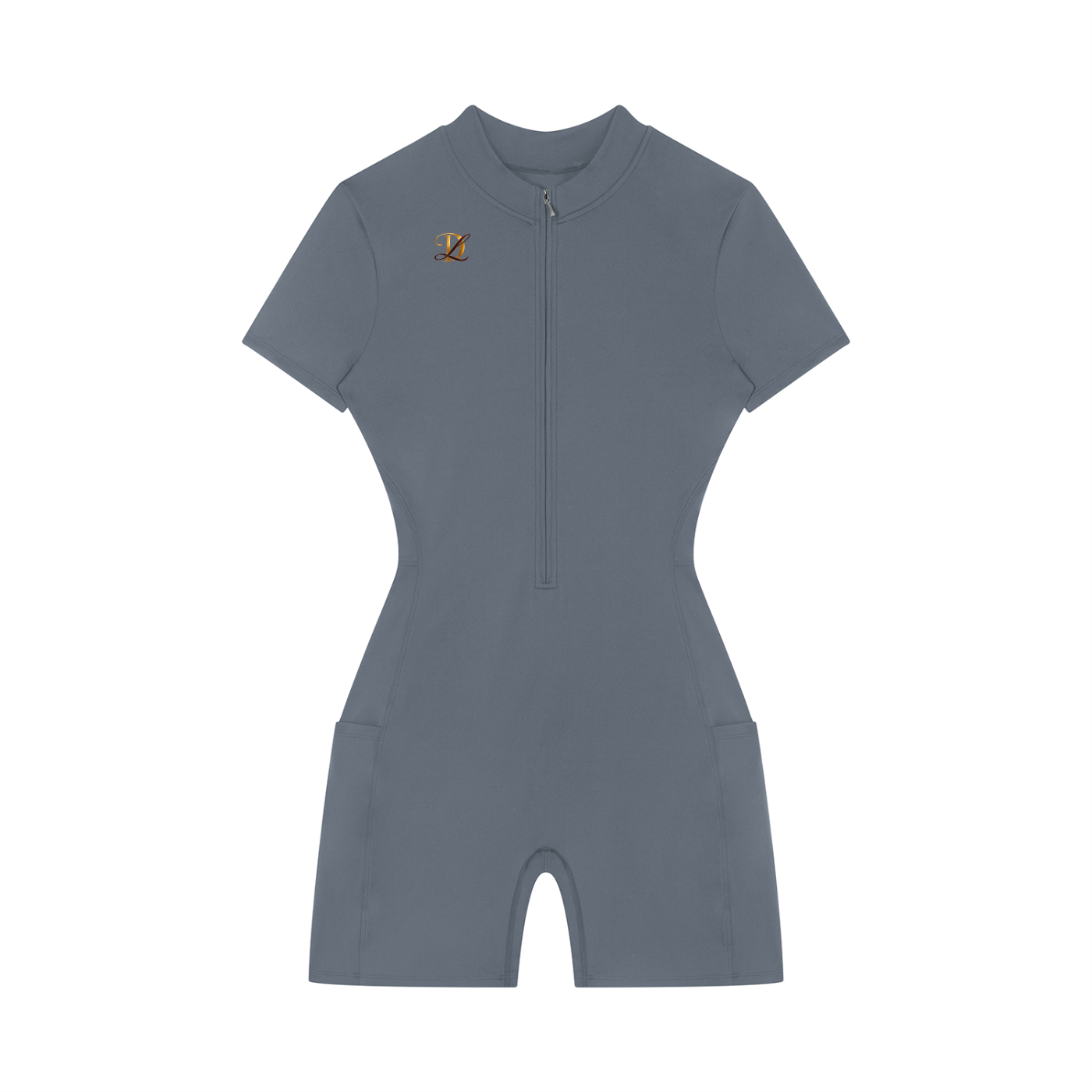 Women's Quarter-Zip Short Sleeve Romper