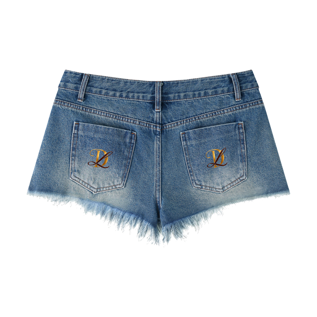 DOTCH Vintage Wash Raw Hem Denim Shorts