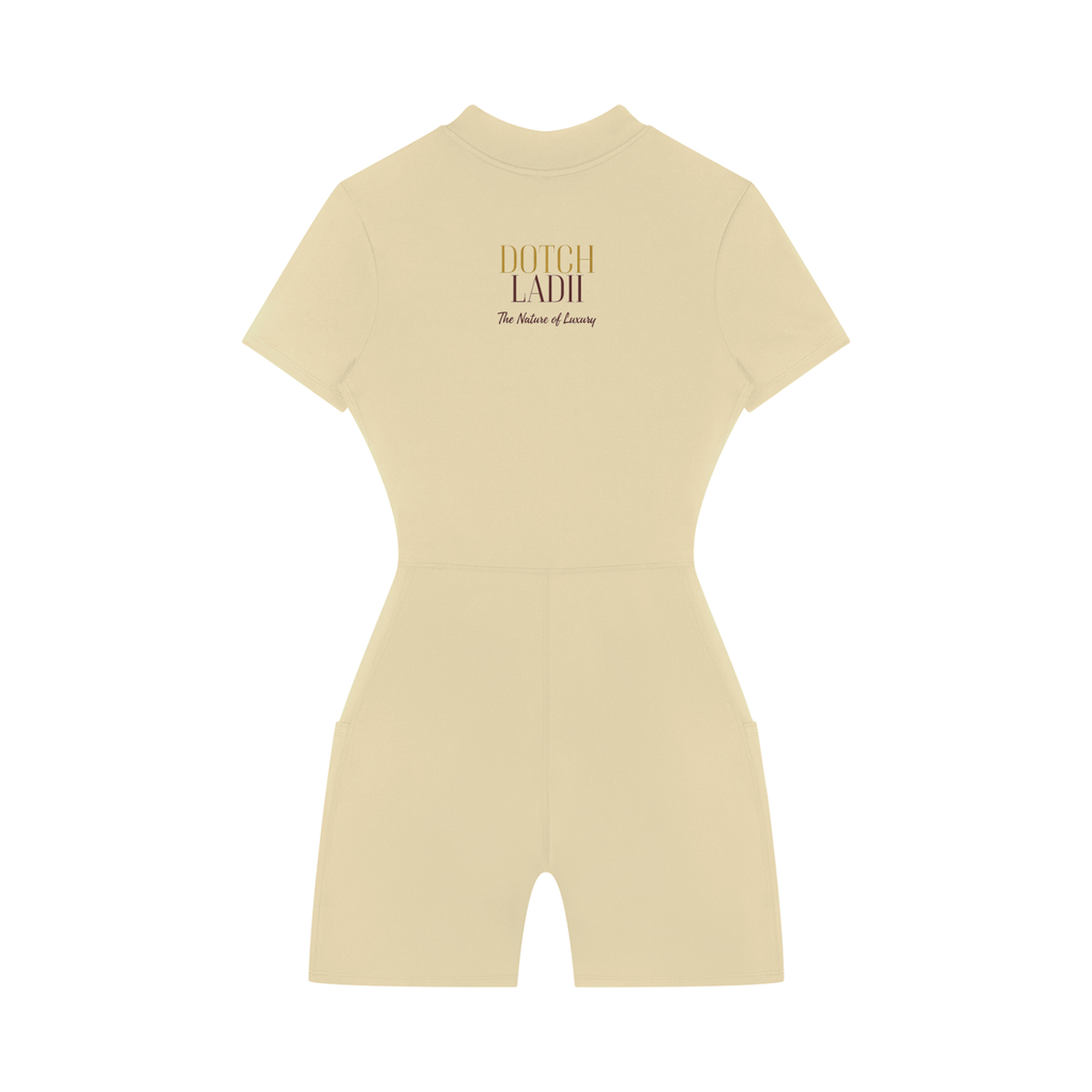 Women's Quarter-Zip Short Sleeve Romper