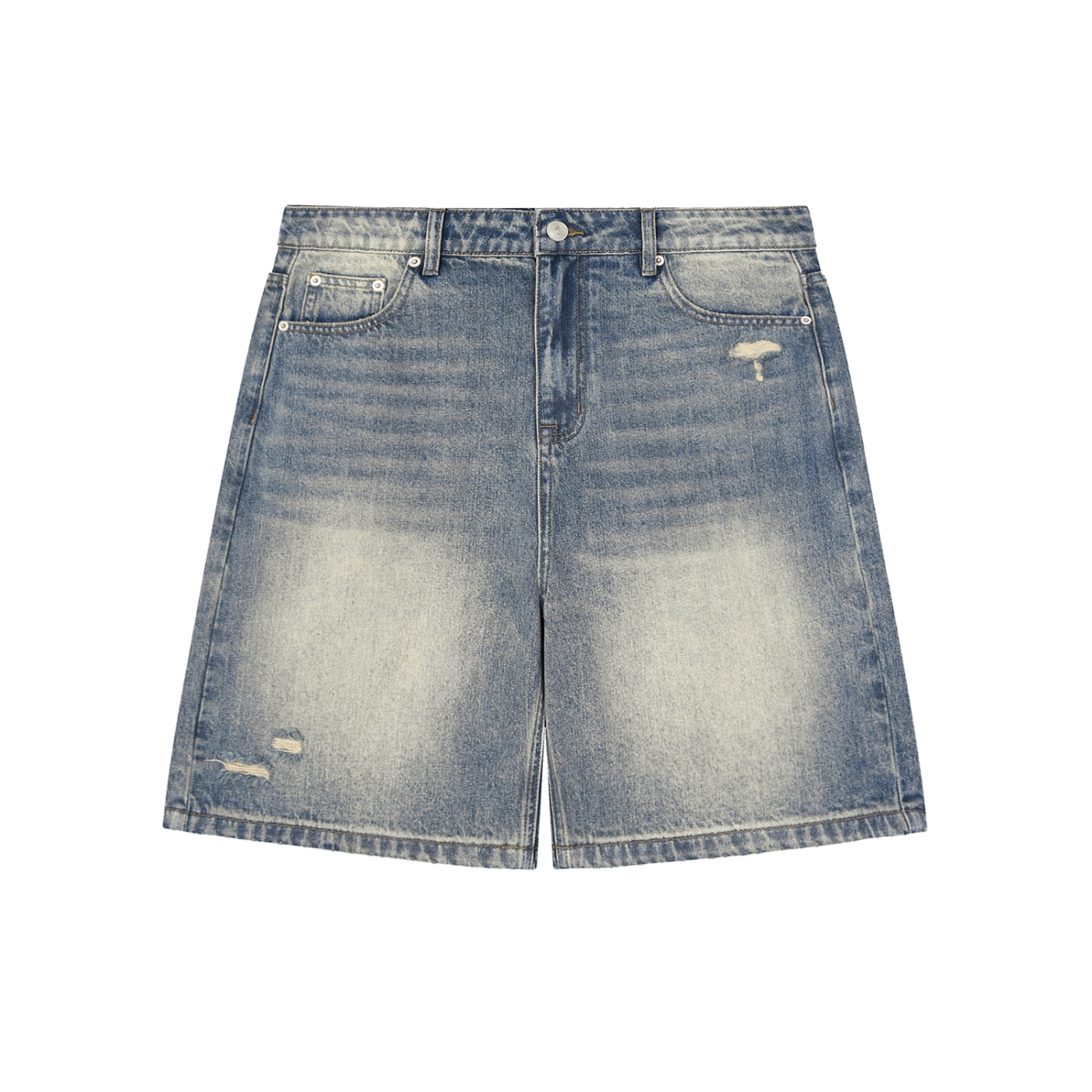 Faded Distressed Baggy Denim Shorts