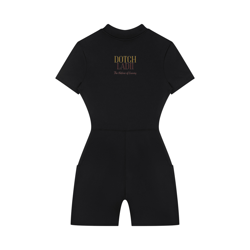 Women's Quarter-Zip Short Sleeve Romper