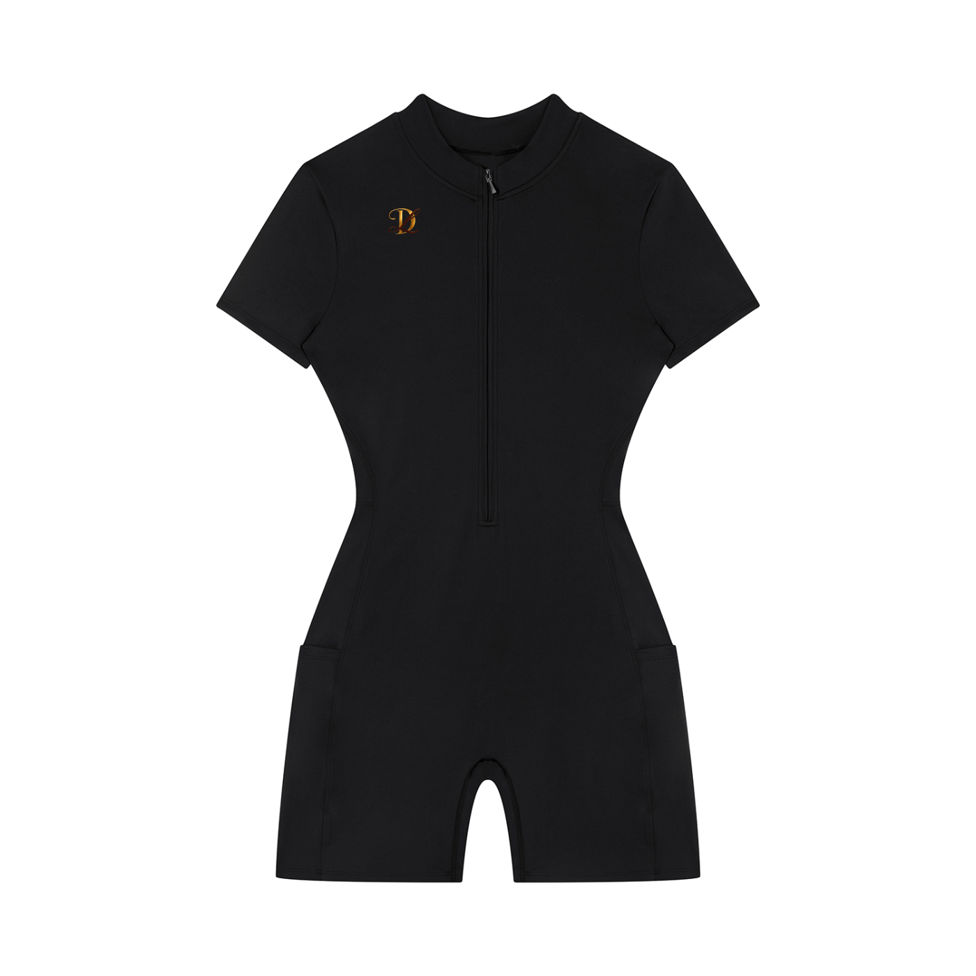 Women's Quarter-Zip Short Sleeve Romper
